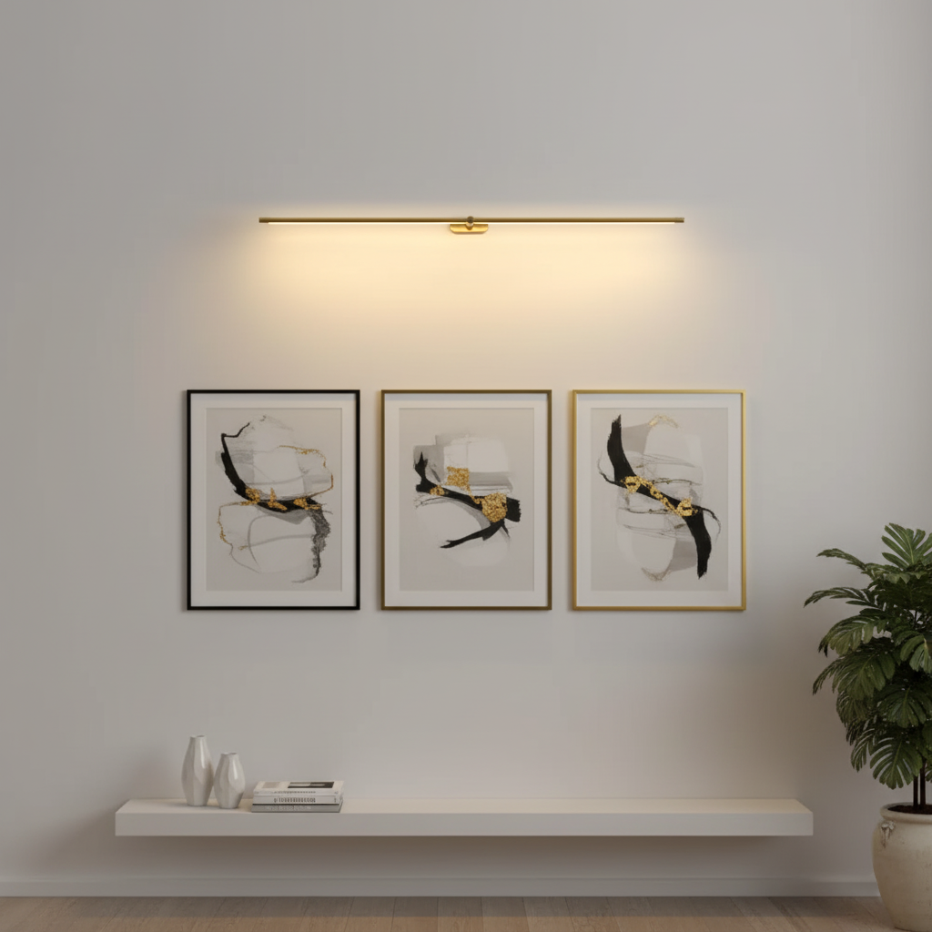 Metal Picture Light with Integrated LED 27-Inch to 50-Inch Artwork Accent Fixture Warm Glow for Gallery Walls & Hallways Modern Slim Profile