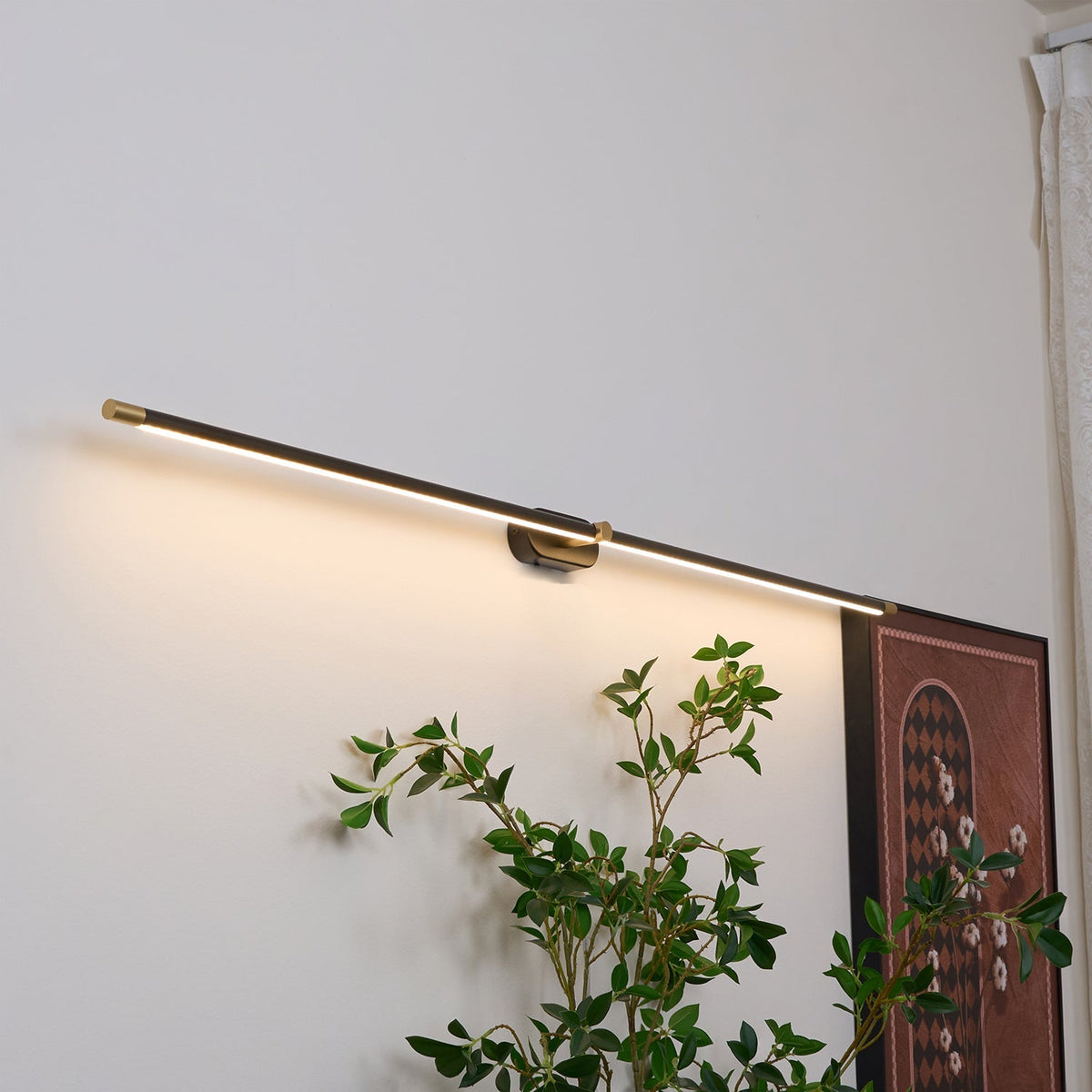 Metal Picture Light with Integrated LED 27-Inch to 50-Inch Artwork Accent Fixture Warm Glow for Gallery Walls & Hallways Modern Slim Profile