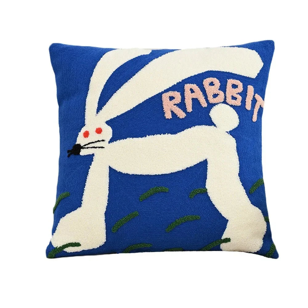 Kaleo Cushion Cover - Nordic Embroidered Design, Soft Polyester Cotton Blend