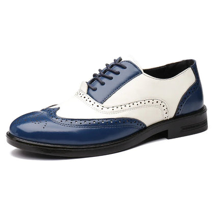 Zapatos acordonados estilo brogue con diseño en piel bitono | Calzado elegante para toda ocasión