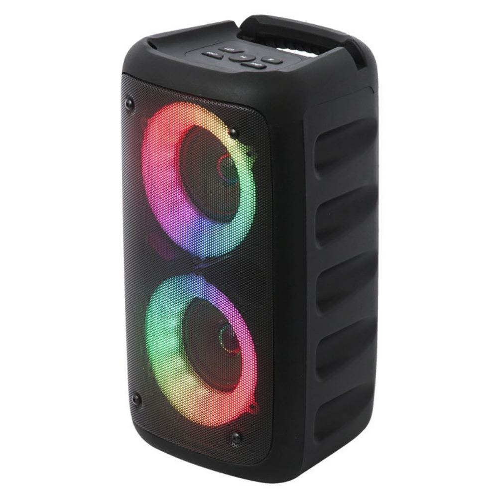 Fiesta de Karaoke | Altavoz portátil Bluetooth con dos micrófonos | Luces LED de colores para divertidas sesiones de canto