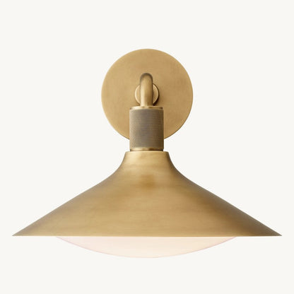 Tapered Wall Sconce with Milk Glass Shade & Solid Brass Construction for Living Room & Bedroom