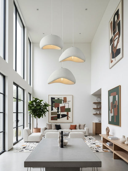 Spherical Hanging Ceiling Light Fixture with Adjustable Drop Length for Kitchen Island Dining Room Bedroom | Gray White LED Compatible Indoo