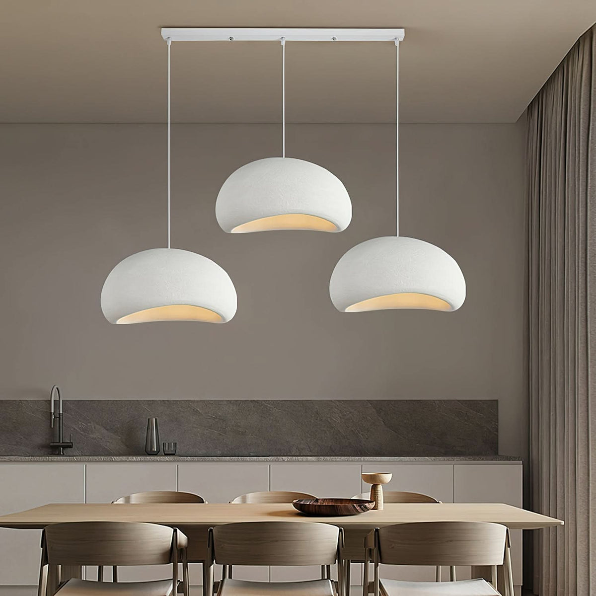 Lámpara de techo tipo domo con cable de altura ajustable, casquillo E27, luminaria regulable para isla de cocina o mesa de comedor