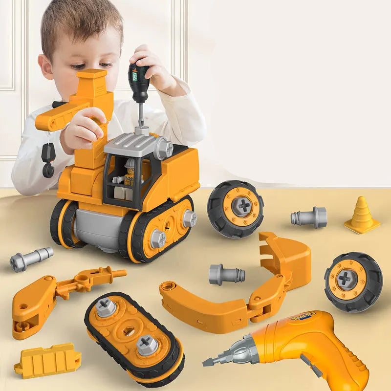 STEM Toys for Kids, Engineering Toy with Hand Screwdriver Tools, Take Apart Construction Vehicle Toy for Boys and Girls