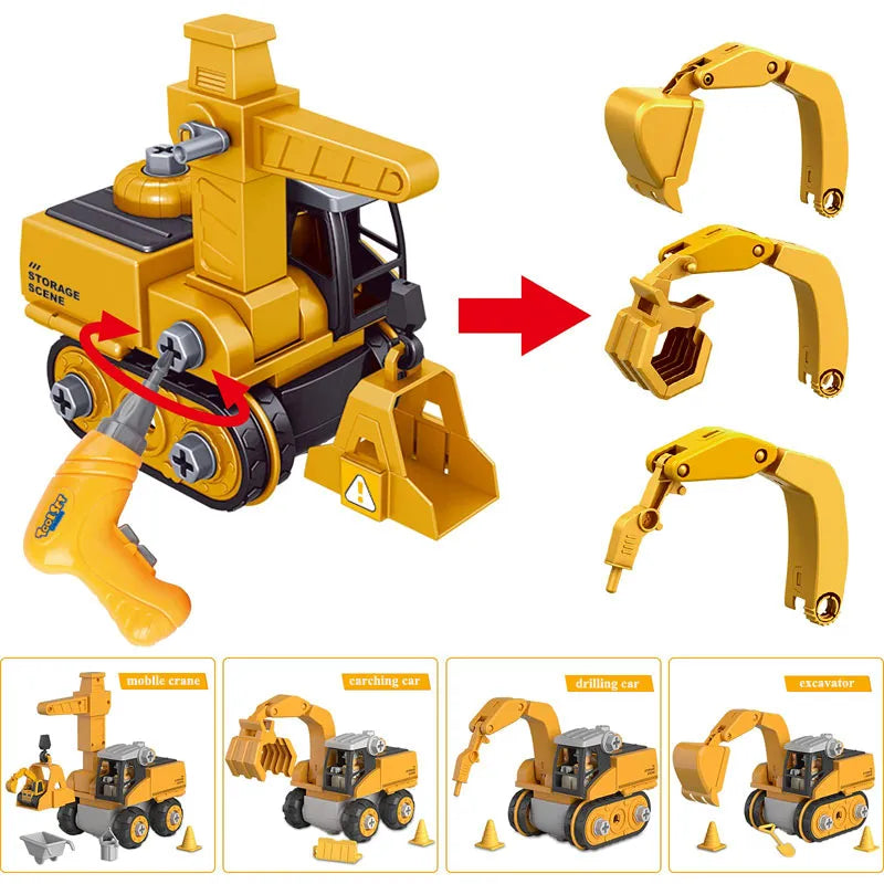 Kids Engineering Truck Building Toy with Electric Screwdriver for Ages 3+ | Assembly Vehicle Set for Hands-On STEM Learning