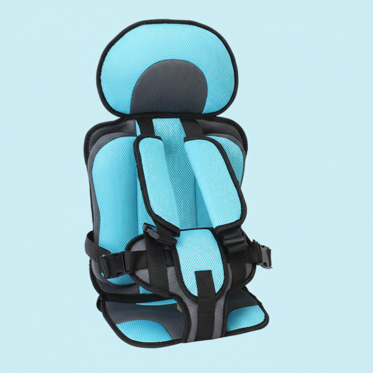 Asiento elevador de viaje para niños Ortekor | Asiento de coche portátil con arnés de 5 puntos | Diseño cómodo para viajes seguros