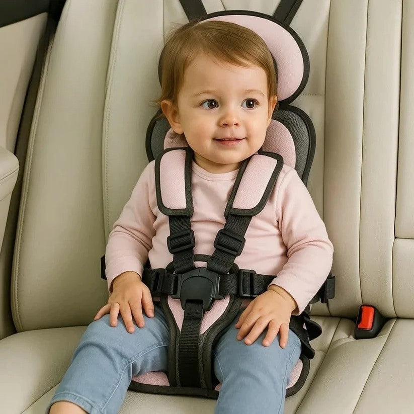Portable Child Travel Harness Seat | Foldable Compact Design | Quick-Install 5-Point Safety System for Cars & Rideshares