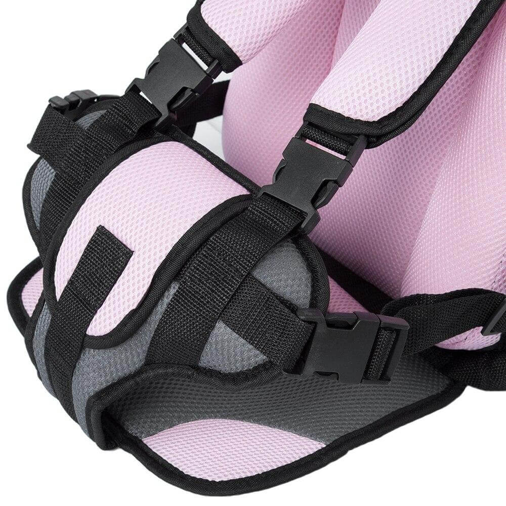 Portable Travel Booster Seat with 5-Point Harness for Toddlers & Kids | Breathable Mesh Cushion | Adjustable Safety Straps for Car & Home