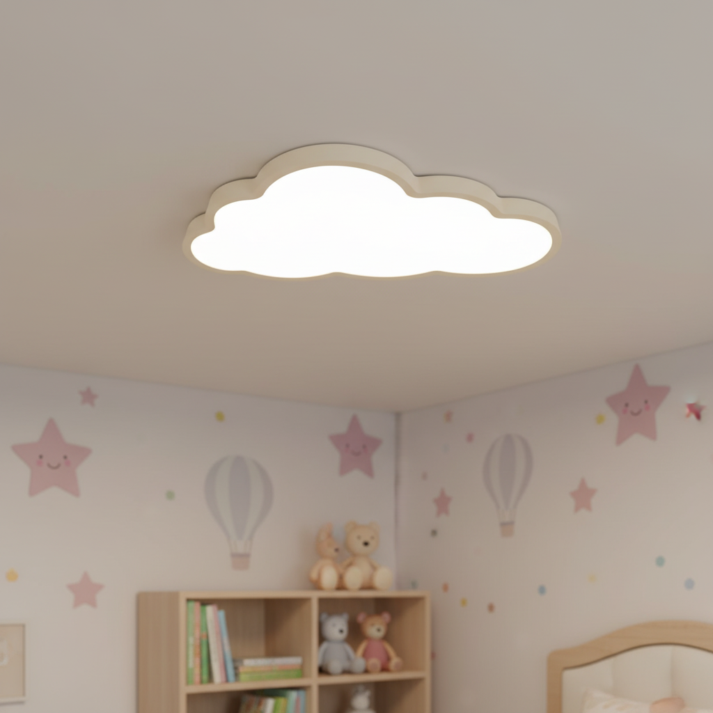 LED Cloud Flush Mount Light for Kids Room White Acrylic 16 inch Nursery Bedroom Ceiling Lamp Warm Glow 3000K