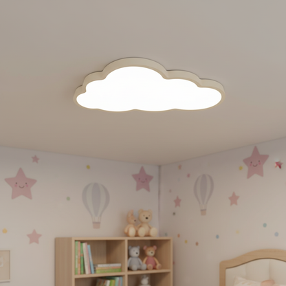 LED Cloud Flush Mount Light for Kids Room White Acrylic 16 inch Nursery Bedroom Ceiling Lamp Warm Glow 3000K