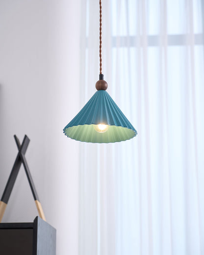 Ceramic Overhead Fixture 7.8 Inch Blue Adjustable Height Hardwired E14 Socket for Kitchen Island Dining Room Breakfast Nook Modern Minimalis