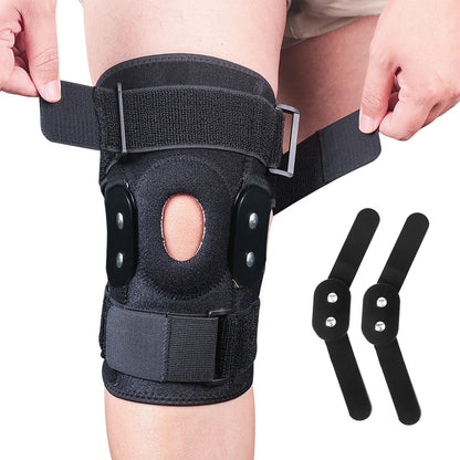Knee Support Brace | Adjustable Hinged Design with Side Stabilizers | Optimal Stability for Sports and Recovery