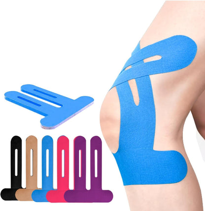 Pre-Cut Knee Support Tape for Sports | Breathable Athletic Kinesiology Brace | Elastic Joint Stabilizer for Running, Gym & Training | Waterp