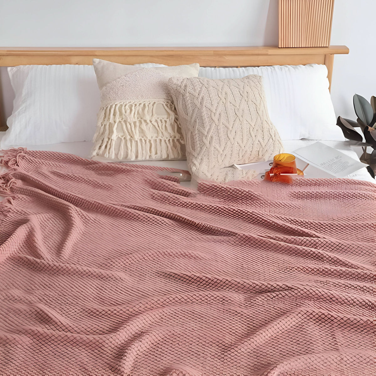 KnitCove | Manta de forro polar tejida con estilo e interior de felpa | Confort acogedor para todas las estaciones