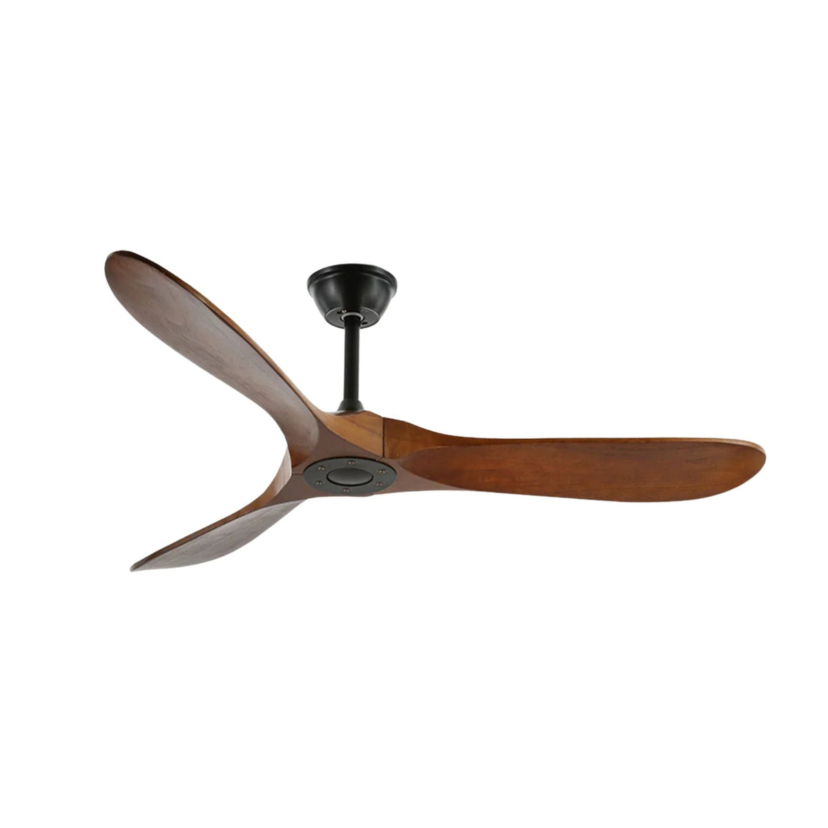 Wooden Blade Ceiling Fan with Remote Control 6 Speed Whisper-Quiet Motor Walnut Finish Adjustable Suspension for Living Room Bedroom Home Of