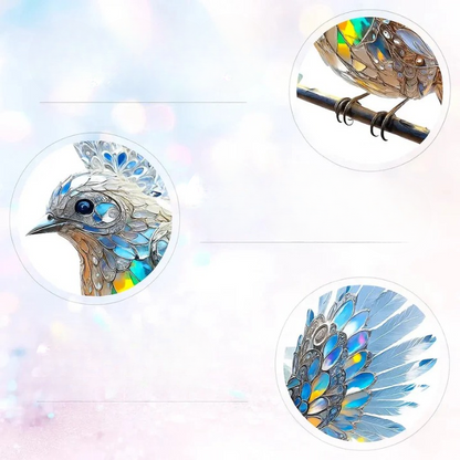 Adorno de cristal para ventana con forma de pájaro: decoración de luz reflectante para el hogar