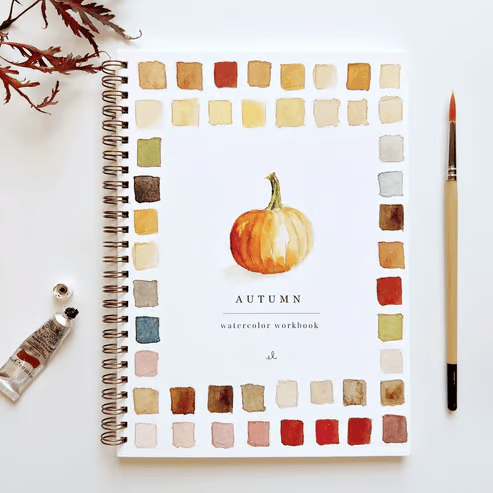 Watercolor Painting Workbook for Beginners with Step-by-Step Guided Lessons and Pre-Drawn Outlines, Complete Paint Set Included, Spiral-Boun