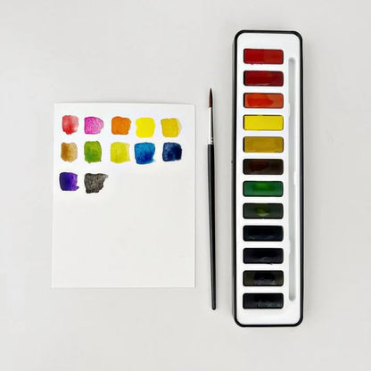 Watercolor Painting Workbook for Beginners with Step-by-Step Guided Lessons and Pre-Drawn Outlines, Complete Paint Set Included, Spiral-Boun