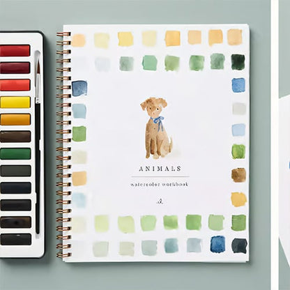 Beginner Watercolor Painting Workbook with Step-by-Step Templates & Guided Projects for Adults & Kids