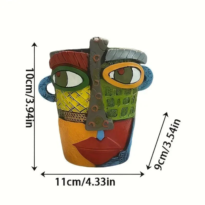 Maceta ArtMuse – Maceta con rostro abstracto – Decoración para interiores y exteriores
