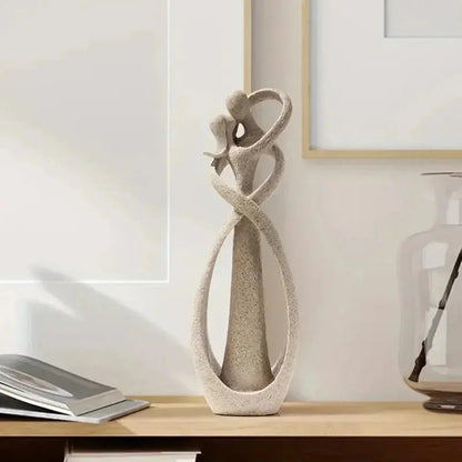 Romantic Resin Couple Kissing Sculpture for Home Decor | Modern Love Figurine for Living Room, Bedroom, Shelf Display | Abstract Embrace