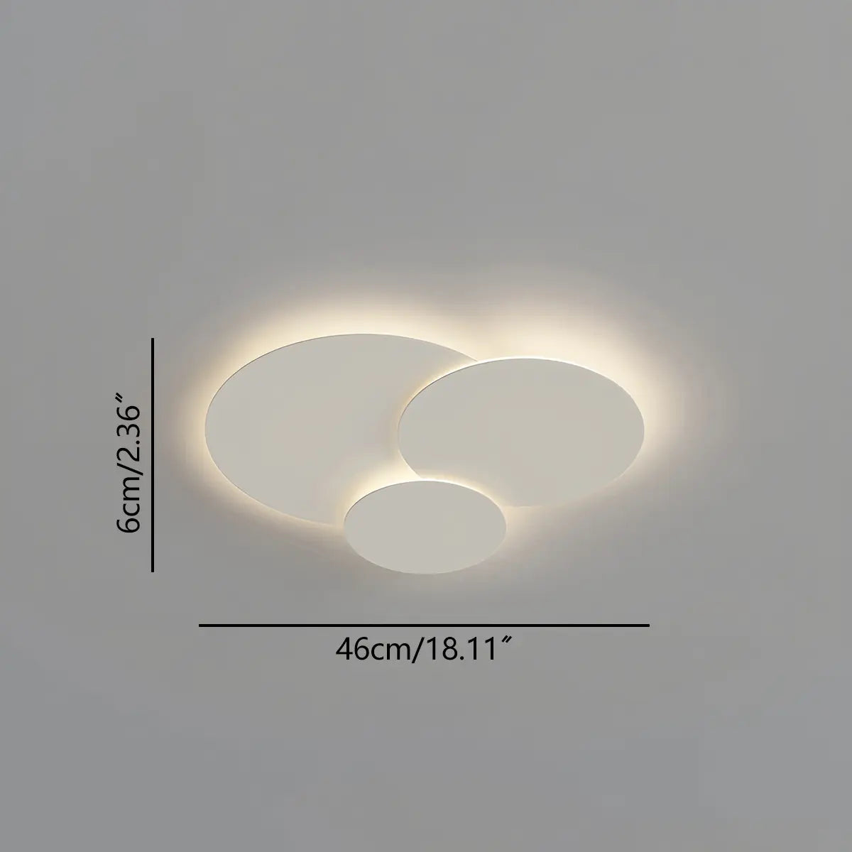 Flush Mount LED Ceiling Light with Rotating Discs White Dimmable Remote Control Modern Fixture for Bedroom Bathroom Living Room Hallway Adju