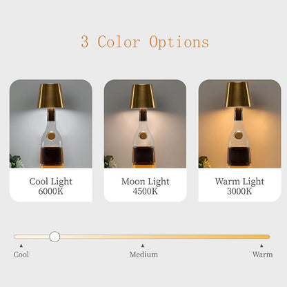 Touch-Controlled LED Accent Lamp with Iron Base – Cordless Desk Light for Nightstands, Home Office, Bedroom & Living Room Decor