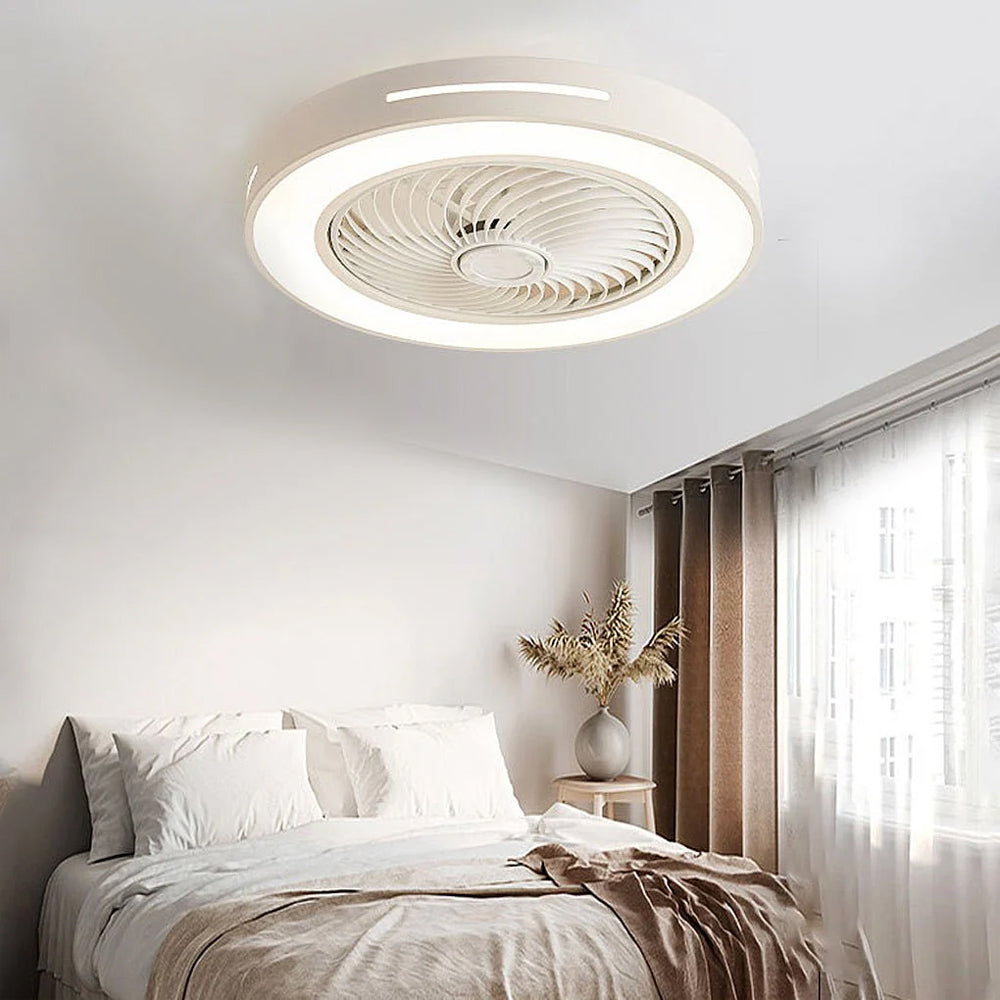Indoor Fan with Integrated Lighting 24-Inch Diameter Acrylic Blade Assembly Adjustable Speed and Brightness for Bedrooms Living Rooms Dining