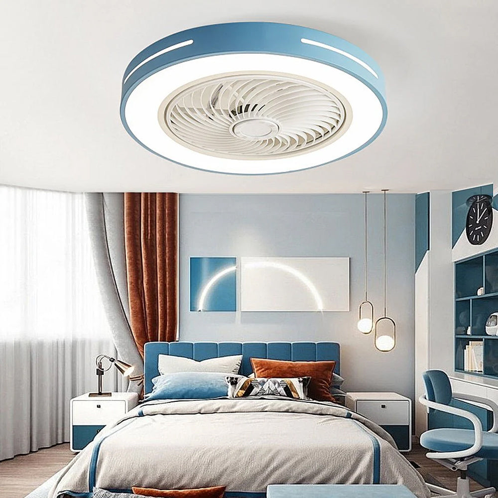 Indoor Fan with Integrated Lighting 24-Inch Diameter Acrylic Blade Assembly Adjustable Speed and Brightness for Bedrooms Living Rooms Dining