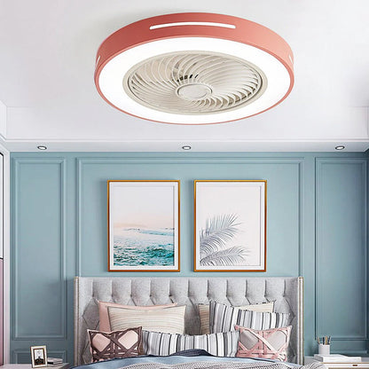 Indoor Fan with Integrated Lighting 24-Inch Diameter Acrylic Blade Assembly Adjustable Speed and Brightness for Bedrooms Living Rooms Dining