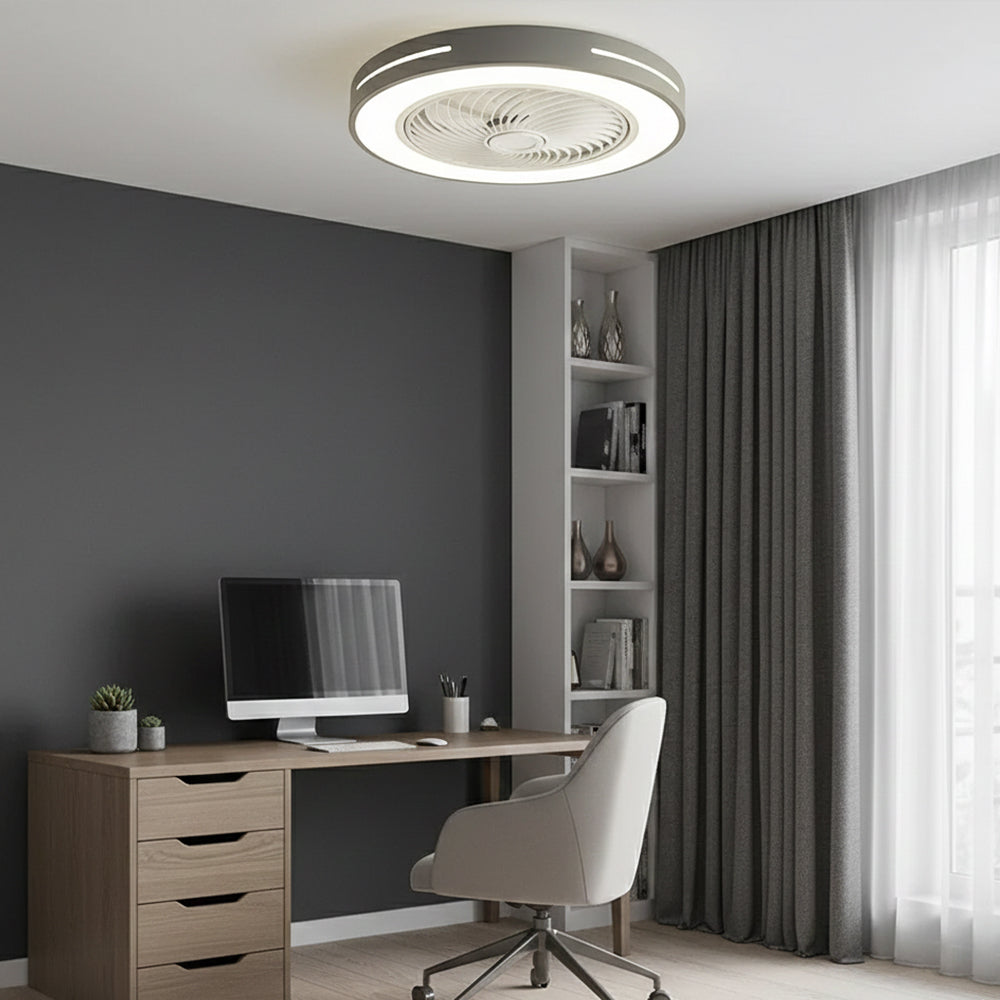 Indoor Fan with Integrated Lighting 24-Inch Diameter Acrylic Blade Assembly Adjustable Speed and Brightness for Bedrooms Living Rooms Dining