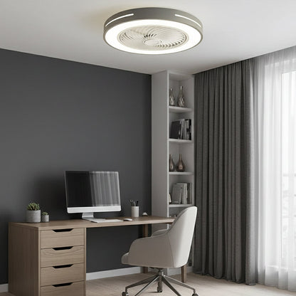 Indoor Fan with Integrated Lighting 24-Inch Diameter Acrylic Blade Assembly Adjustable Speed and Brightness for Bedrooms Living Rooms Dining