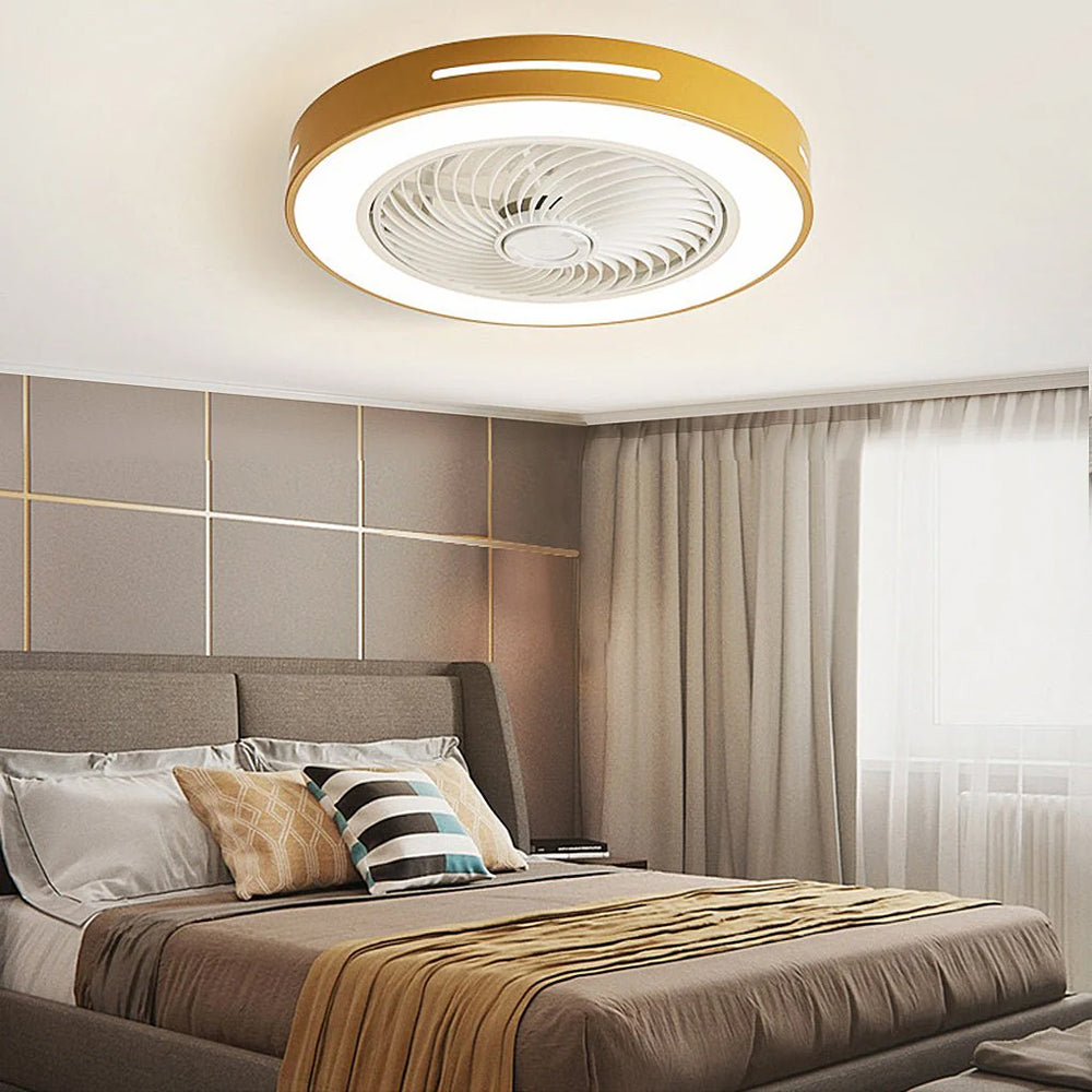 Indoor Fan with Integrated Lighting 24-Inch Diameter Acrylic Blade Assembly Adjustable Speed and Brightness for Bedrooms Living Rooms Dining