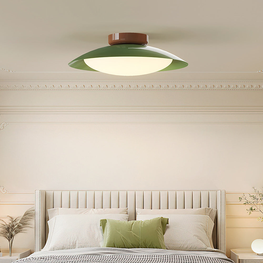 Lámpara LED de montaje empotrado con armazón de metal de 18 pulgadas, acabado marrón verdoso, para dormitorio, sala de estar, comedor y pasillo, iluminación de ambiente moderna y retro