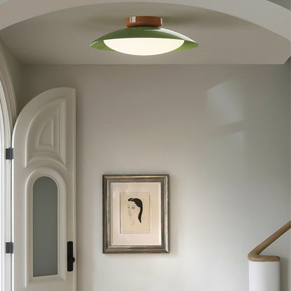 Lámpara LED de montaje empotrado con armazón de metal de 18 pulgadas, acabado marrón verdoso, para dormitorio, sala de estar, comedor y pasillo, iluminación de ambiente moderna y retro