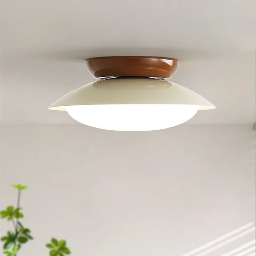 Lámpara LED de montaje empotrado con armazón de metal de 18 pulgadas, acabado marrón verdoso, para dormitorio, sala de estar, comedor y pasillo, iluminación de ambiente moderna y retro
