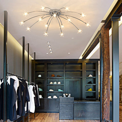 Semi-Flush LED Overhead Light Metal Glass 24-45 inch Diameter Adjustable Brightness Dining Room Living Room Bedroom Contemporary Home Ceilin