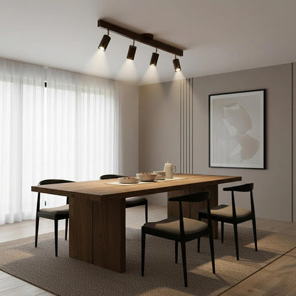Adjustable LED Track Light Wood & Metal 39 in for Kitchen Dining Room Living Room Bedroom Modern Directional Ceiling Fixture