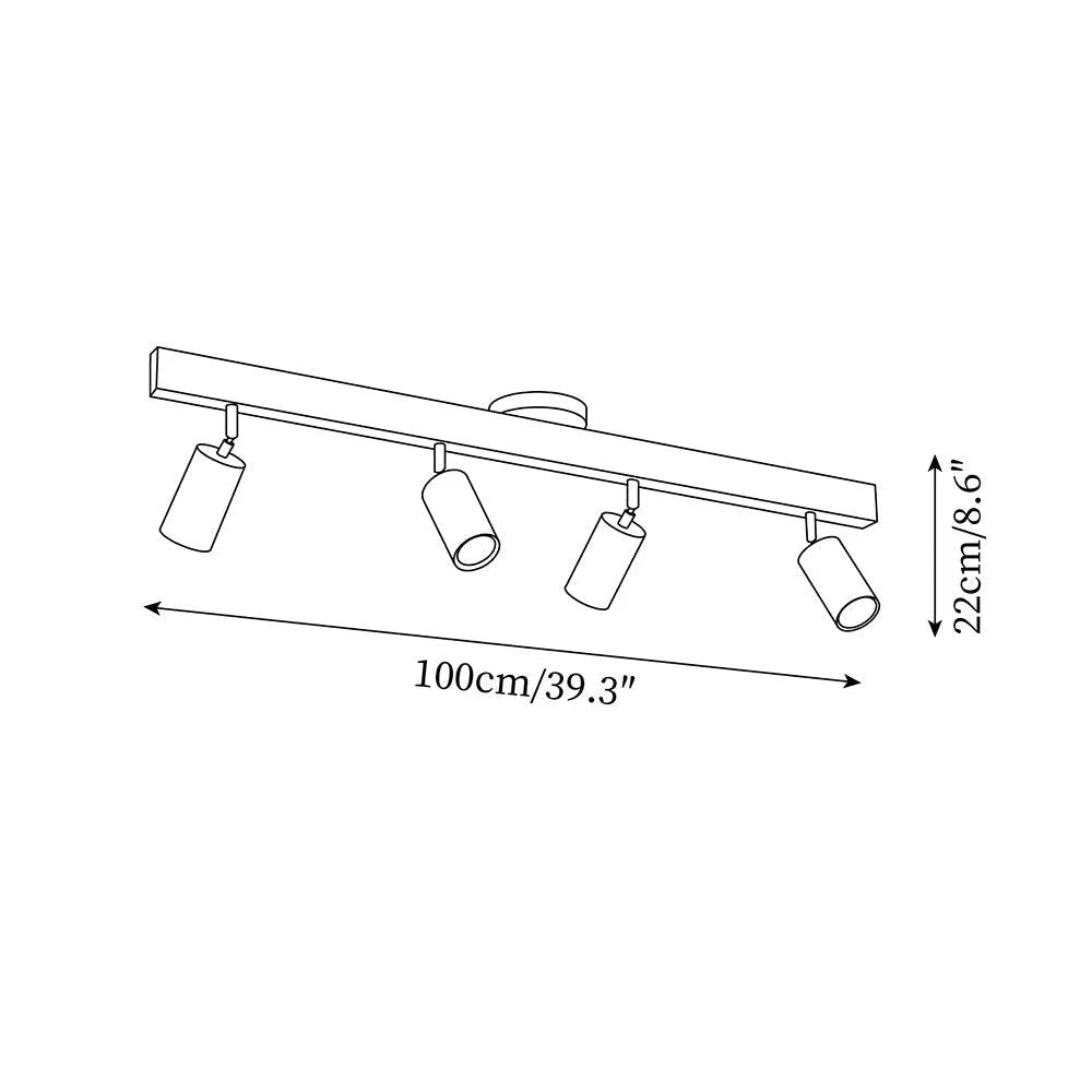 Adjustable LED Track Light Wood & Metal 39 in for Kitchen Dining Room Living Room Bedroom Modern Directional Ceiling Fixture