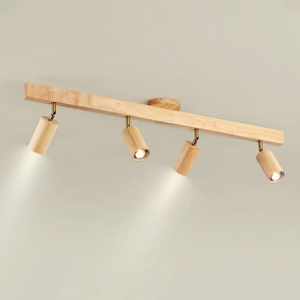 Adjustable LED Track Light Wood & Metal 39 in for Kitchen Dining Room Living Room Bedroom Modern Directional Ceiling Fixture