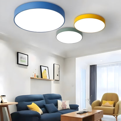Lámpara de techo LED de perfil bajo, 16 pulgadas, redonda, con panel de acrílico para dormitorio, sala de estar y cocina, diseño contemporáneo ultradelgado, eficiente energéticamente