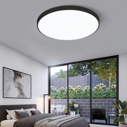 Lámpara de techo LED de perfil bajo, 16 pulgadas, redonda, con panel de acrílico para dormitorio, sala de estar y cocina, diseño contemporáneo ultradelgado, eficiente energéticamente