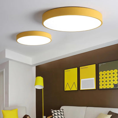 Lámpara de techo LED de perfil bajo, 16 pulgadas, redonda, con panel de acrílico para dormitorio, sala de estar y cocina, diseño contemporáneo ultradelgado, eficiente energéticamente