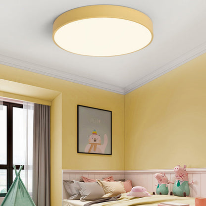 Lámpara de techo LED de perfil bajo, 16 pulgadas, redonda, con panel de acrílico para dormitorio, sala de estar y cocina, diseño contemporáneo ultradelgado, eficiente energéticamente