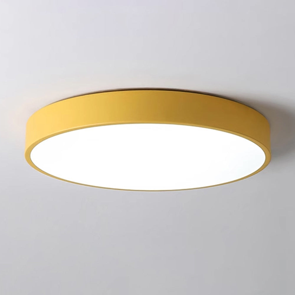 Lámpara de techo LED de perfil bajo, 16 pulgadas, redonda, con panel de acrílico para dormitorio, sala de estar y cocina, diseño contemporáneo ultradelgado, eficiente energéticamente
