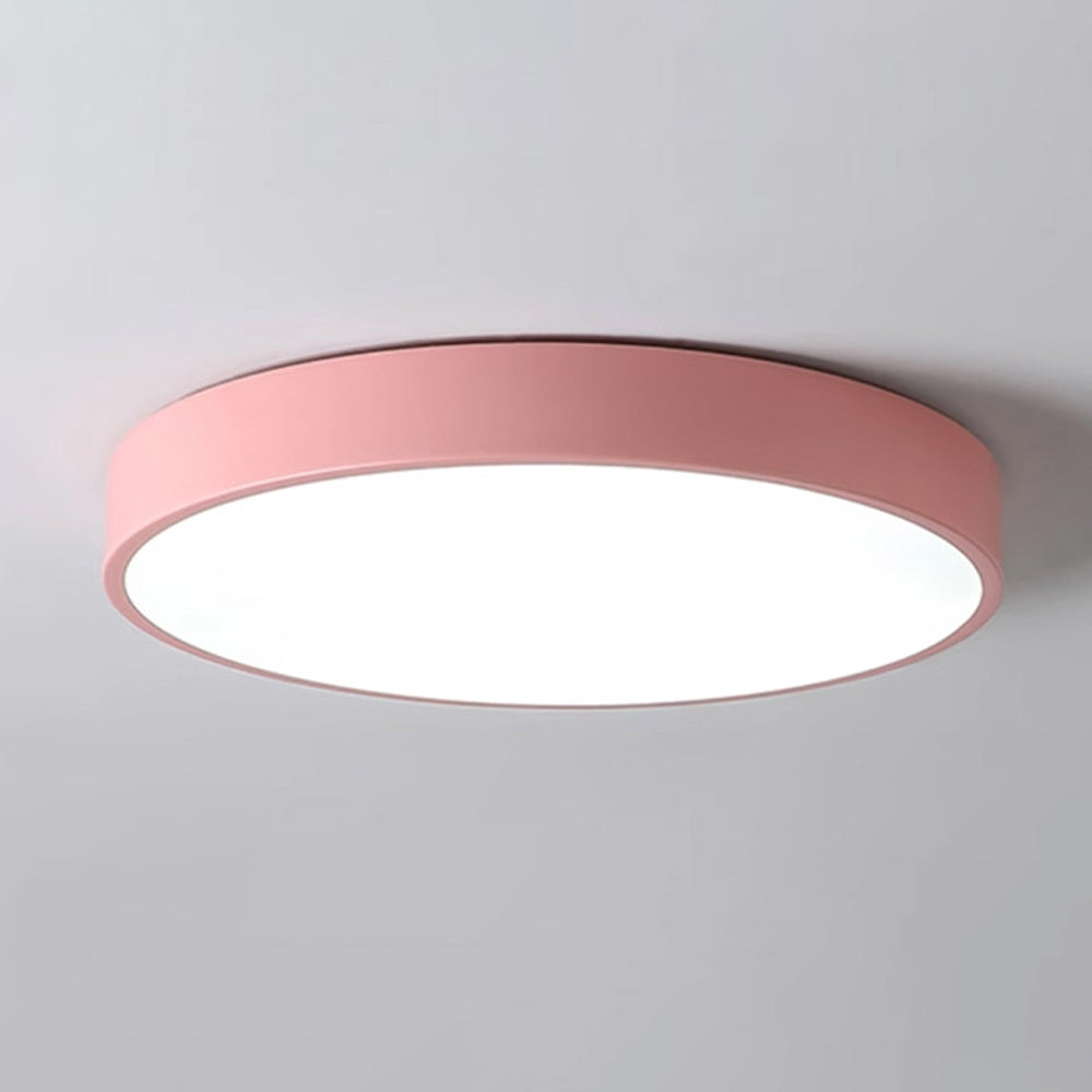 Lámpara de techo LED de perfil bajo, 16 pulgadas, redonda, con panel de acrílico para dormitorio, sala de estar y cocina, diseño contemporáneo ultradelgado, eficiente energéticamente