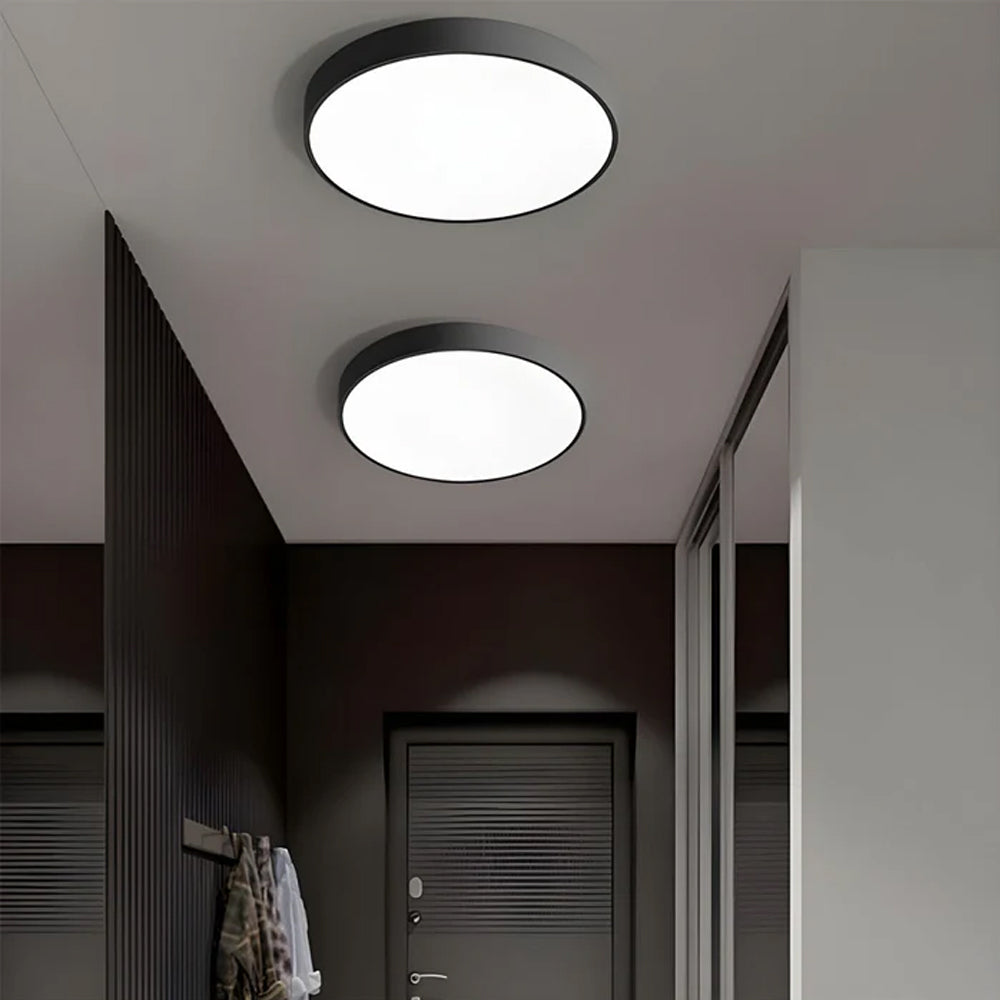Lámpara de techo LED de perfil bajo, 16 pulgadas, redonda, con panel de acrílico para dormitorio, sala de estar y cocina, diseño contemporáneo ultradelgado, eficiente energéticamente
