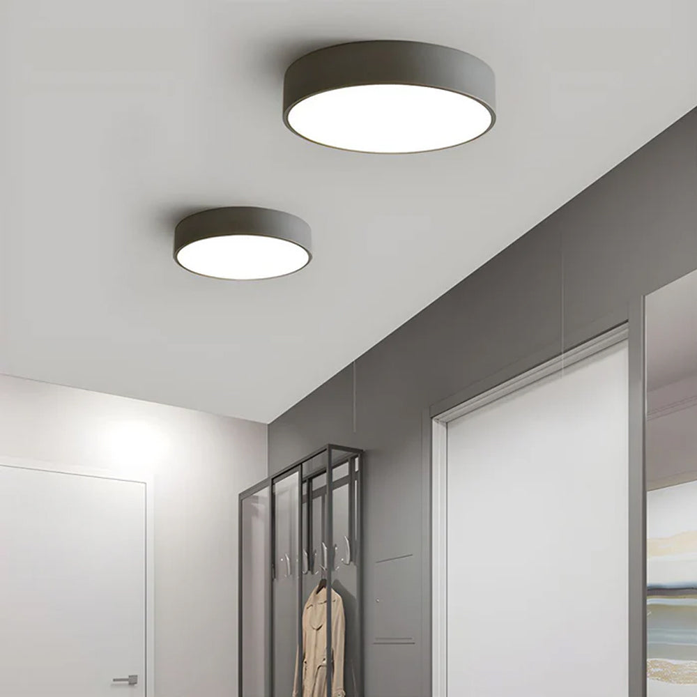 Lámpara de techo LED de perfil bajo, 16 pulgadas, redonda, con panel de acrílico para dormitorio, sala de estar y cocina, diseño contemporáneo ultradelgado, eficiente energéticamente