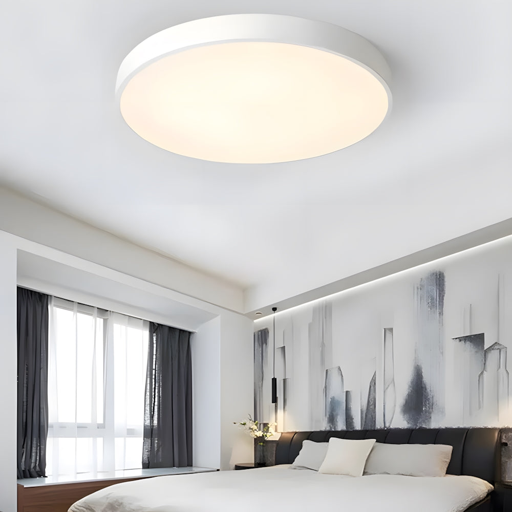 Lámpara de techo LED de perfil bajo, 16 pulgadas, redonda, con panel de acrílico para dormitorio, sala de estar y cocina, diseño contemporáneo ultradelgado, eficiente energéticamente